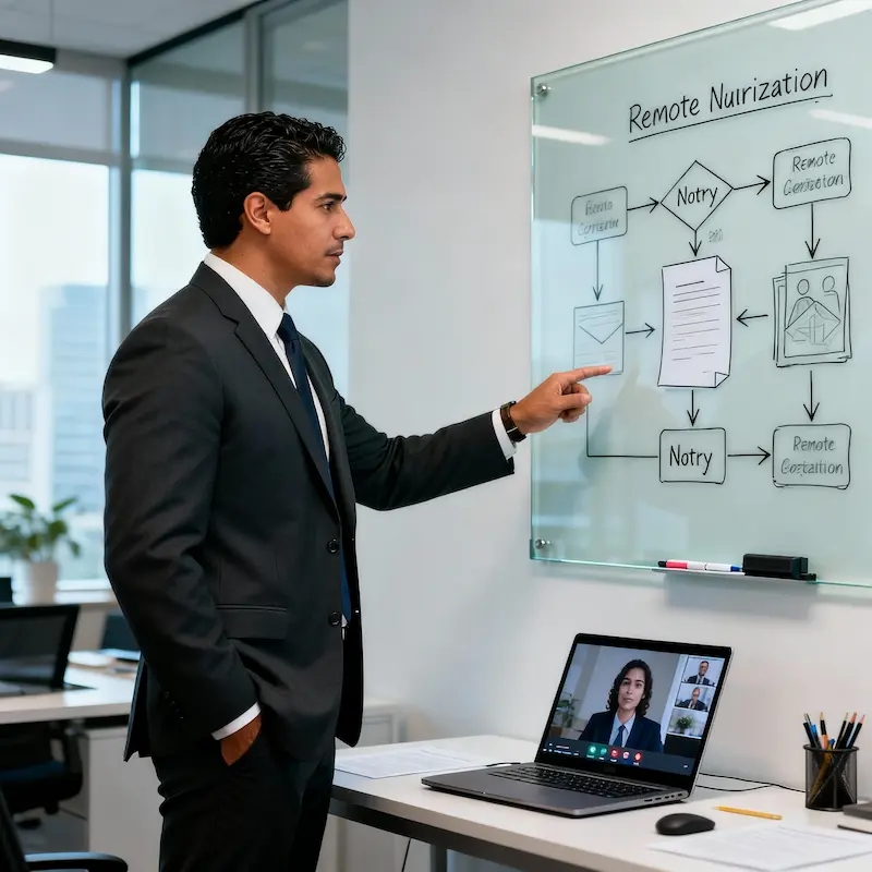 Notario Público certificando documentos en New York